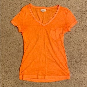 Aerie Orange V-neck Tee